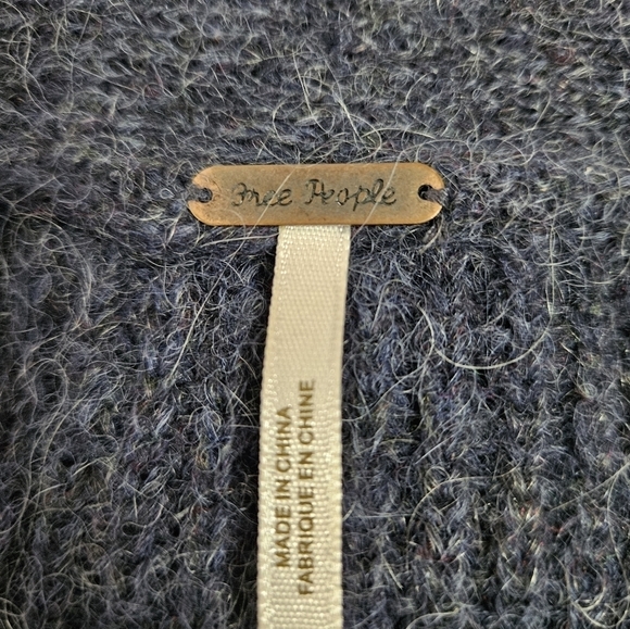 Free People Blue Gorpcore Oversized Button Up Mohair Cardigan Size XS Women - Picture 7 of 10